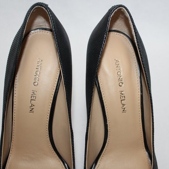 Antonio Melani Black Peep Toe Heels - Picture 3 of 9